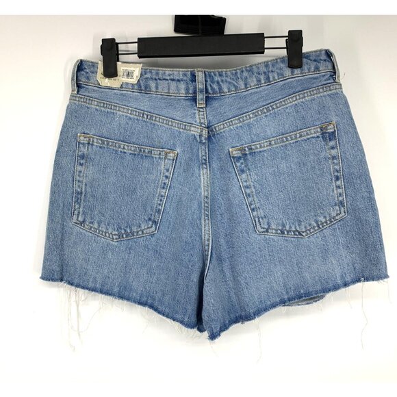 Topshop Mom Shorts Blue Denim Distressed Authentic High Waist NWT - Picture 9 of 13